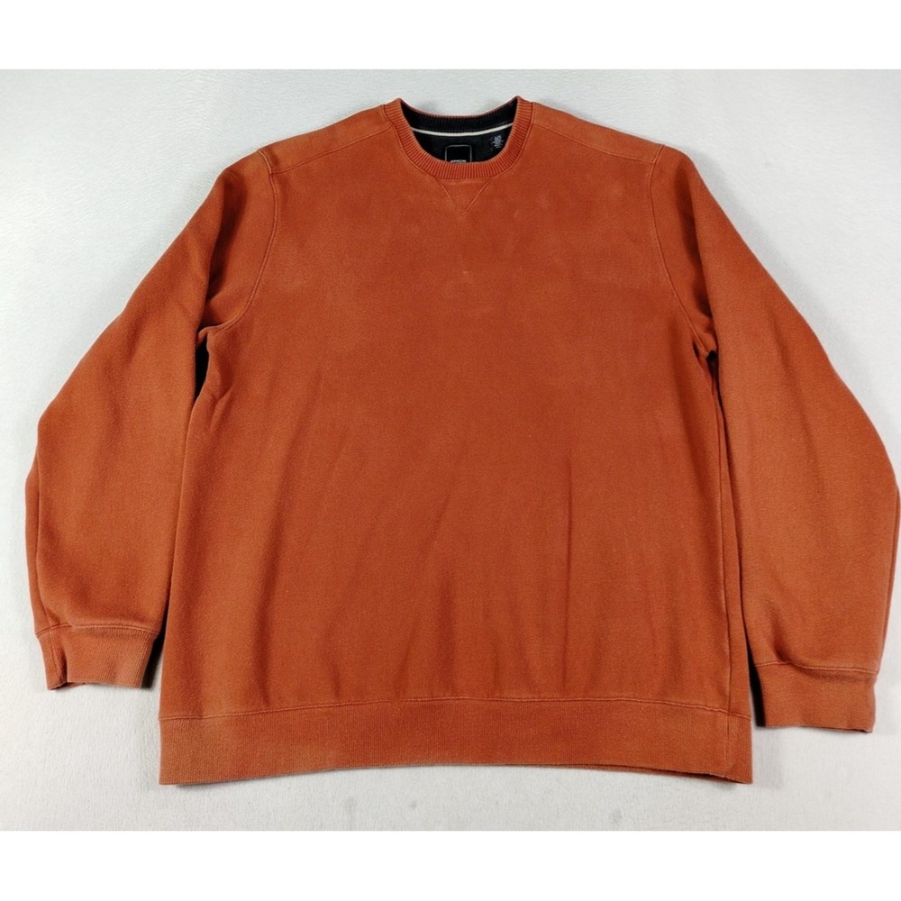 Arrow Sweatshirt Mens Large Orange Fleece Cabincore Cozycore Loungewear Basic